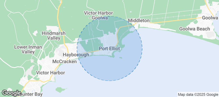 Map of Airbnb listings in Port Elliot