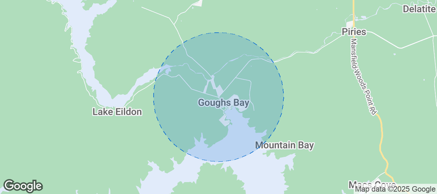 Map of Airbnb listings in Goughs Bay