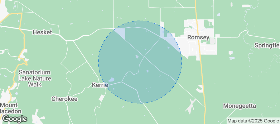 Map of Airbnb listings in Shire of Macedon Ranges