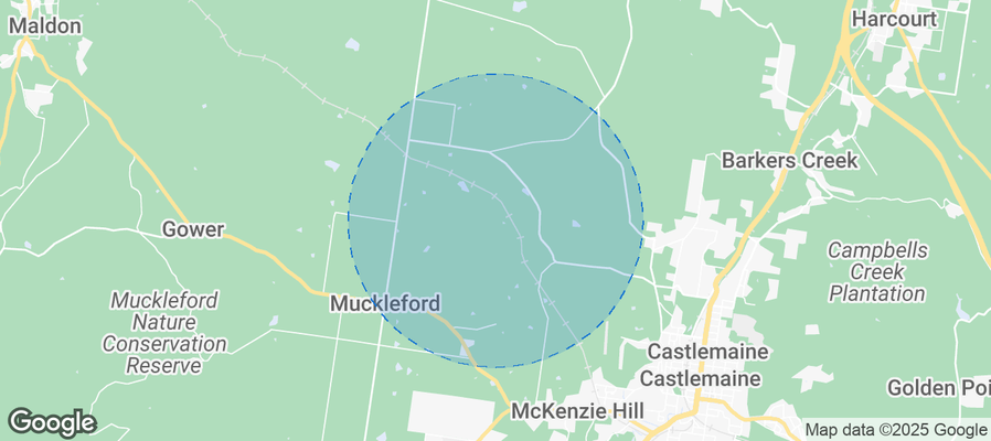 Map of Airbnb listings in Shire of Mount Alexander