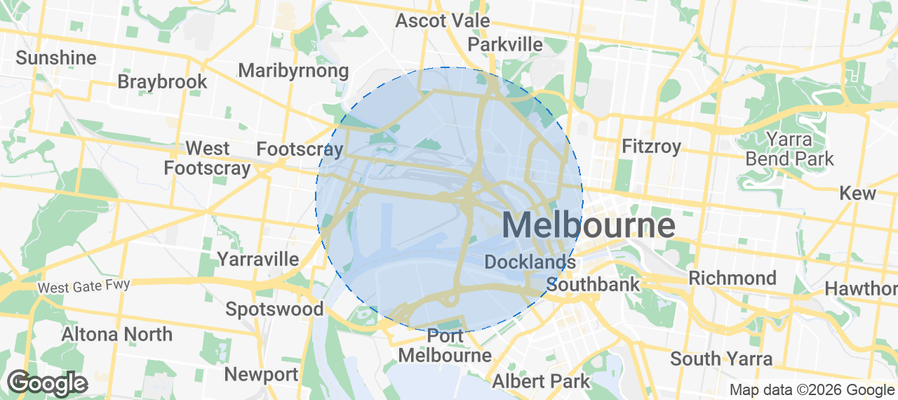Map of Airbnb listings in West Melbourne
