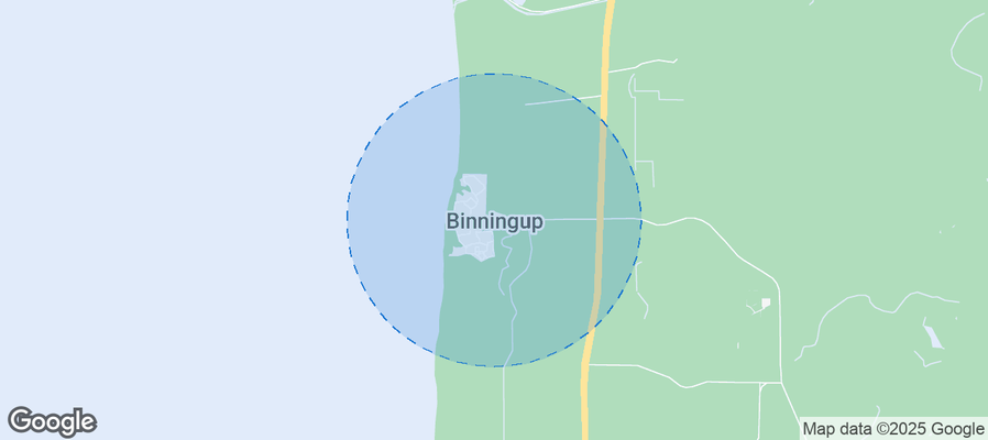 Map of Airbnb listings in Binningup