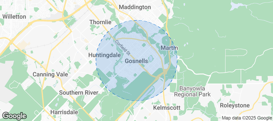 Map of Airbnb listings in City of Gosnells