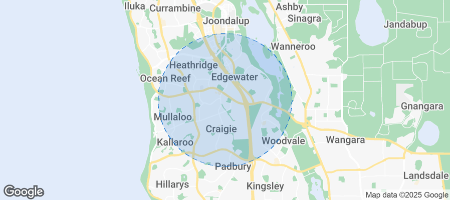 Map of Airbnb listings in City of Joondalup