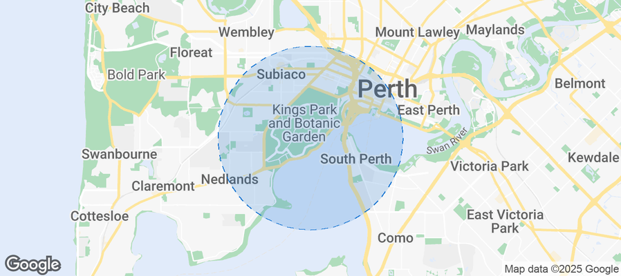Map of Airbnb listings in City of Perth