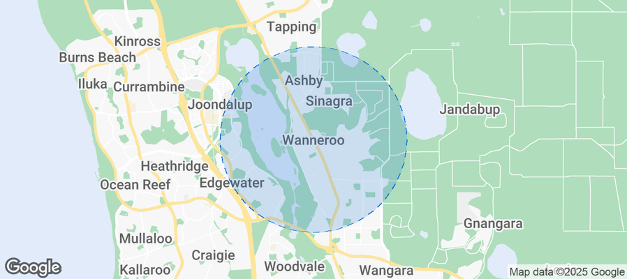 Map of Airbnb listings in City of Wanneroo