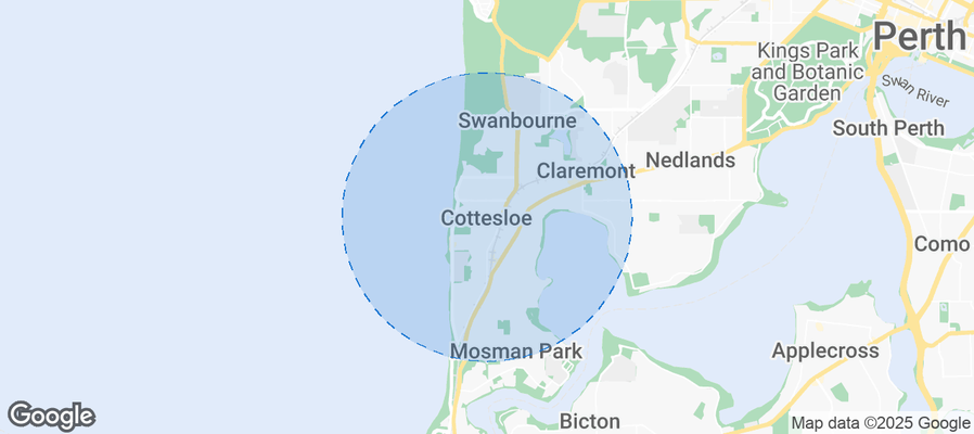 Map of Airbnb listings in Cottesloe