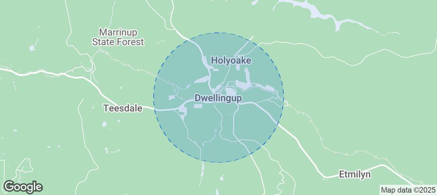 Map of Airbnb listings in Dwellingup