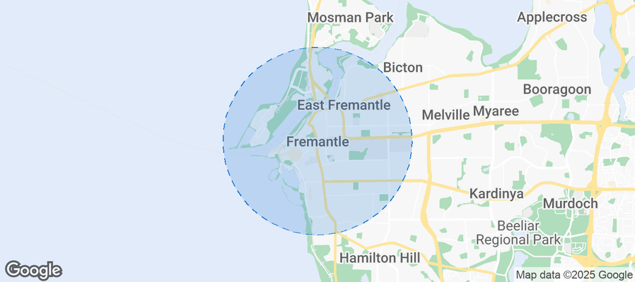Map of Airbnb listings in Fremantle