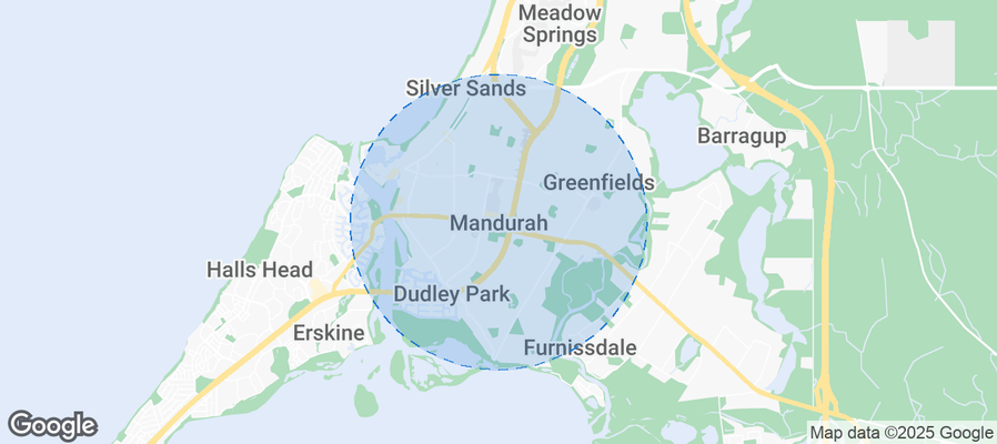 Map of Airbnb listings in Mandurah