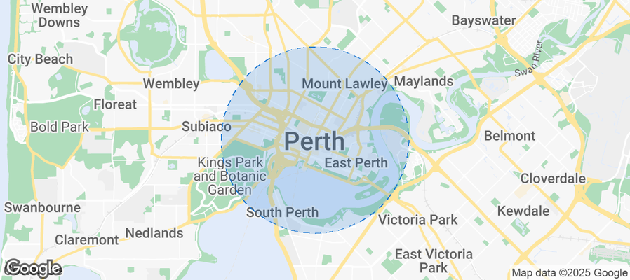 Map of Airbnb listings in Perth