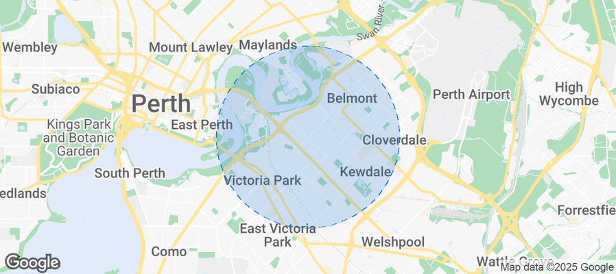 Map of Airbnb listings in Rivervale