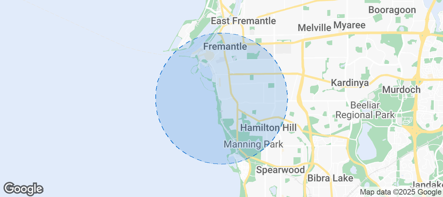 Map of Airbnb listings in South Fremantle
