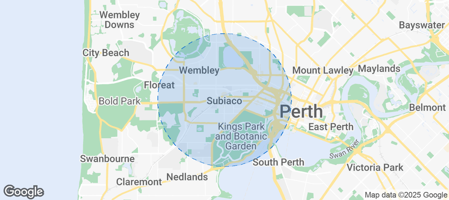 Map of Airbnb listings in Subiaco
