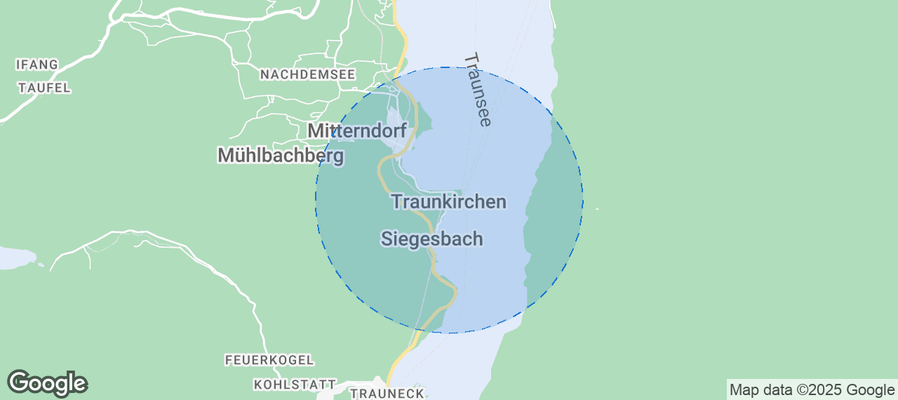 Map of Airbnb listings in Traunkirchen