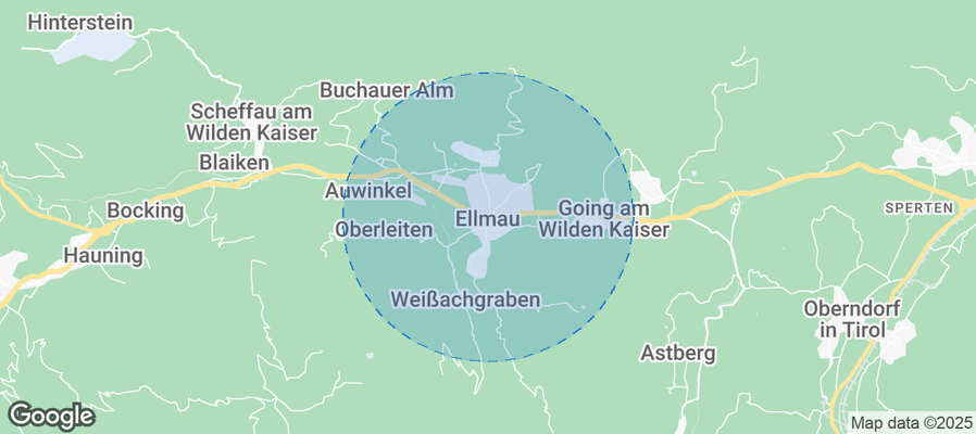 Map of Airbnb listings in Ellmau