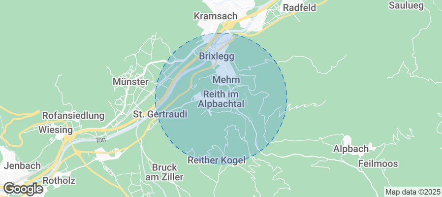 Map of Airbnb listings in Reith im Alpbachtal