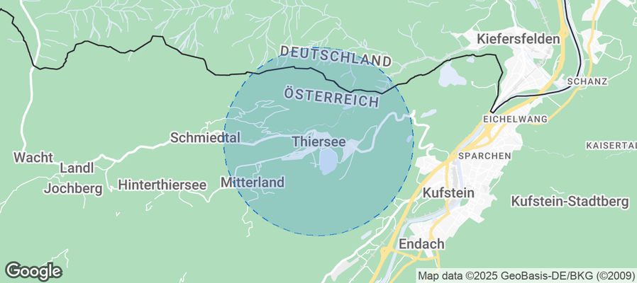 Map of Airbnb listings in Thiersee