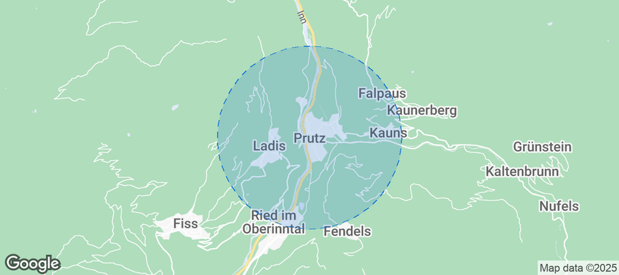 Map of Airbnb listings in Prutz