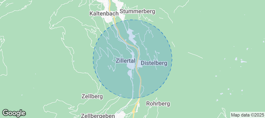 Map of Airbnb listings in Aschau im Zillertal