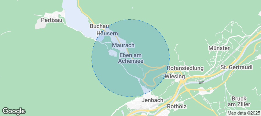 Map of Airbnb listings in Eben am Achensee