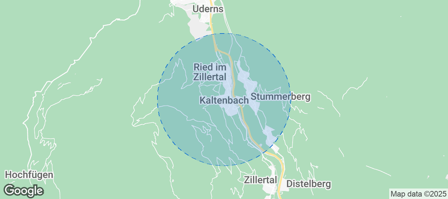 Map of Airbnb listings in Kaltenbach