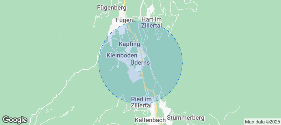 Map of Airbnb listings in Uderns