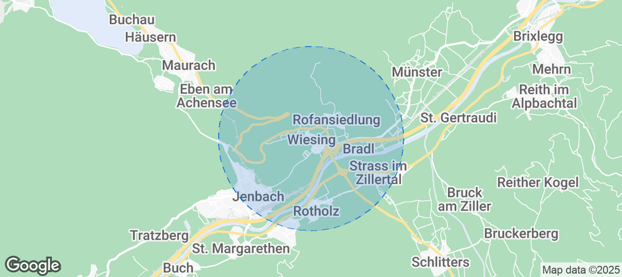Map of Airbnb listings in Wiesing