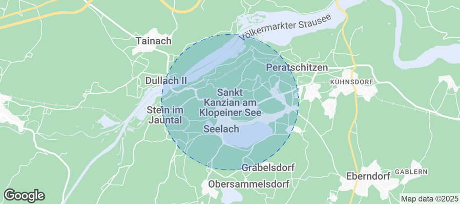 Map of Airbnb listings in Sankt Kanzian am Klopeiner See