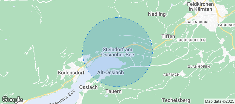 Map of Airbnb listings in Steindorf am Ossiacher See