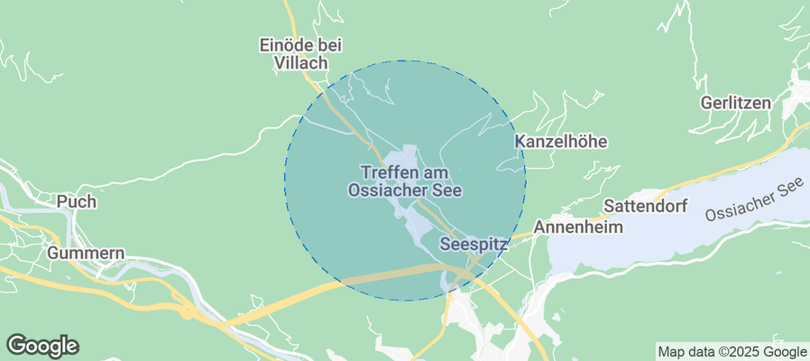 Map of Airbnb listings in Treffen am Ossiacher See