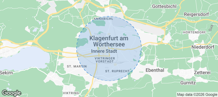Map of Airbnb listings in Klagenfurt am Wörthersee