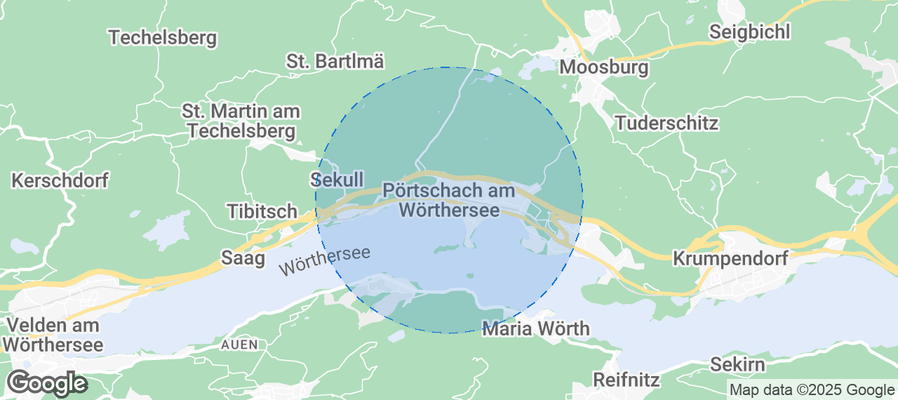 Map of Airbnb listings in Pörtschach am Wörthersee