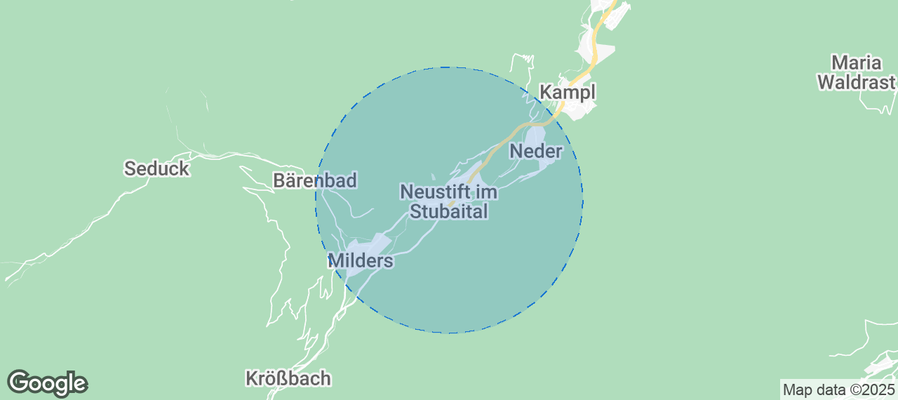Map of Airbnb listings in Neustift im Stubaital
