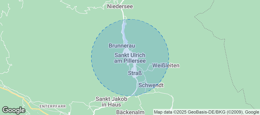 Map of Airbnb listings in Sankt Ulrich am Pillersee