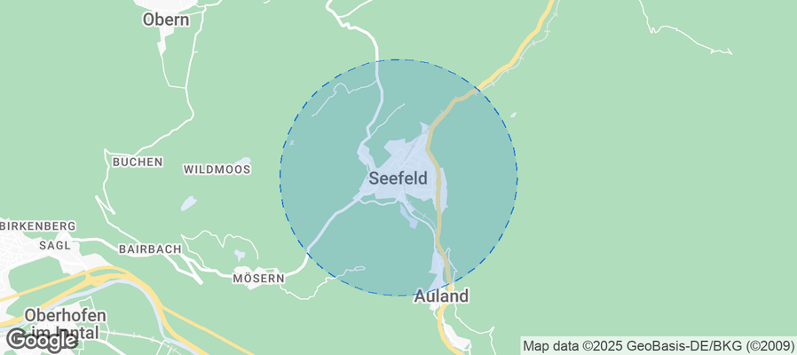 Map of Airbnb listings in Seefeld in Tirol