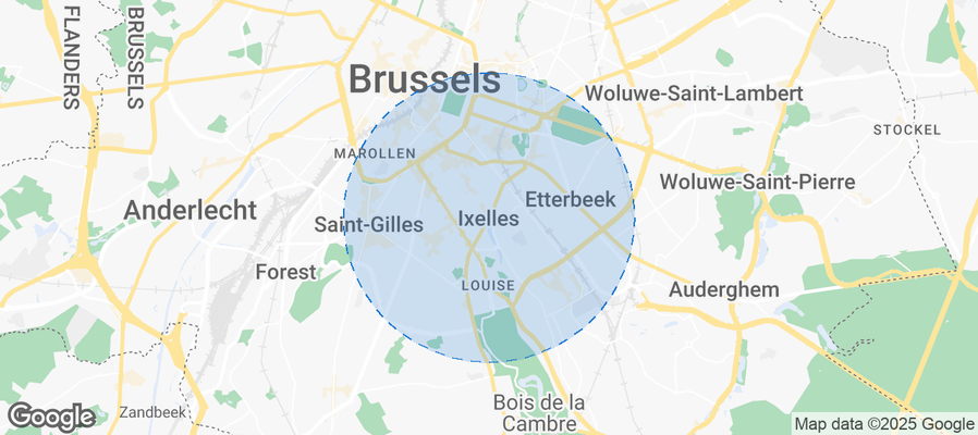 Map of Airbnb listings in Ixelles - Elsene