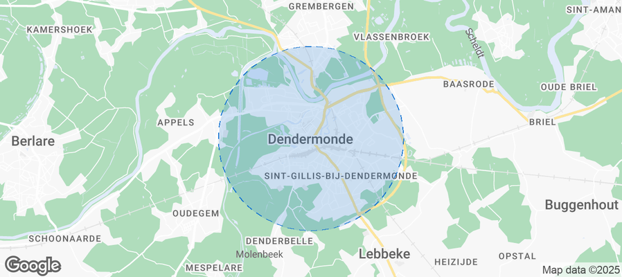 Map of Airbnb listings in Dendermonde