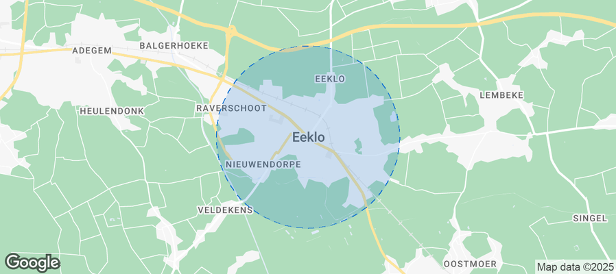 Map of Airbnb listings in Eeklo