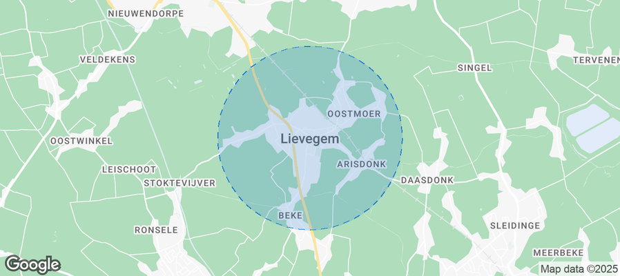 Map of Airbnb listings in Lievegem