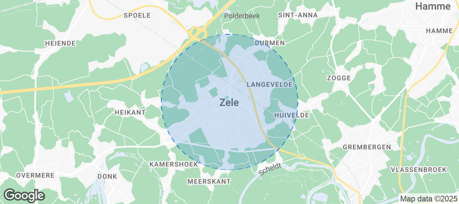 Map of Airbnb listings in Zele