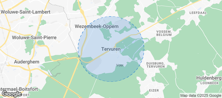 Map of Airbnb listings in Tervuren