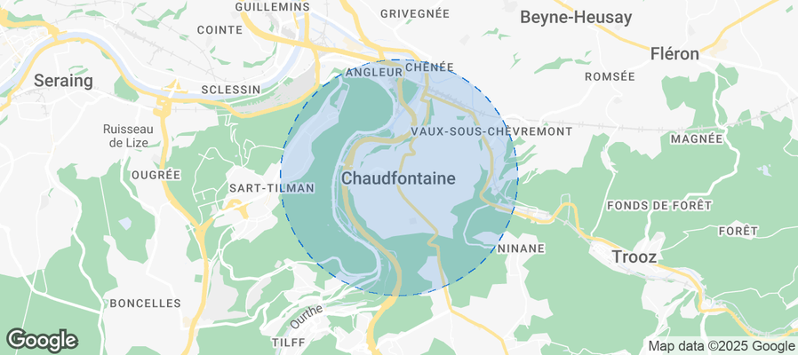 Map of Airbnb listings in Chaudfontaine