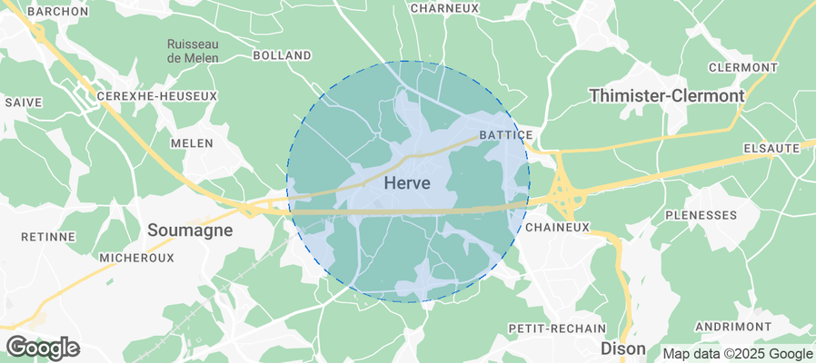 Map of Airbnb listings in Herve