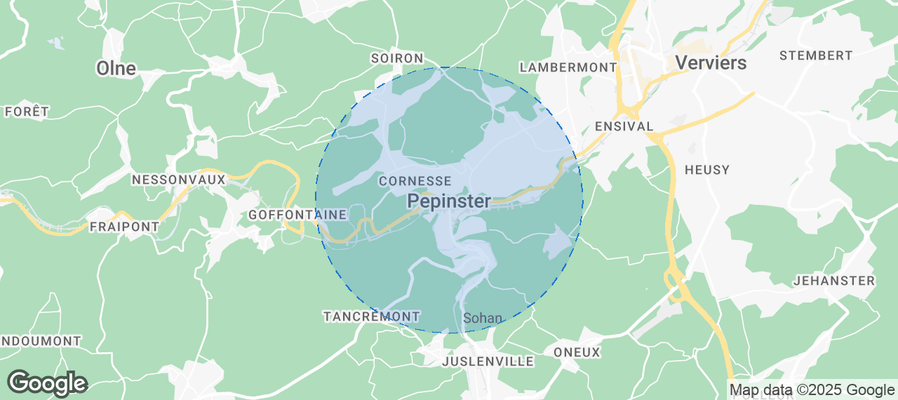 Map of Airbnb listings in Pepinster