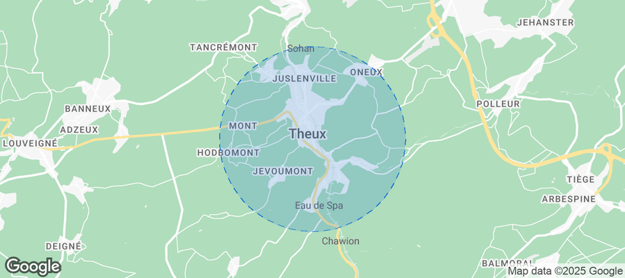 Map of Airbnb listings in Theux