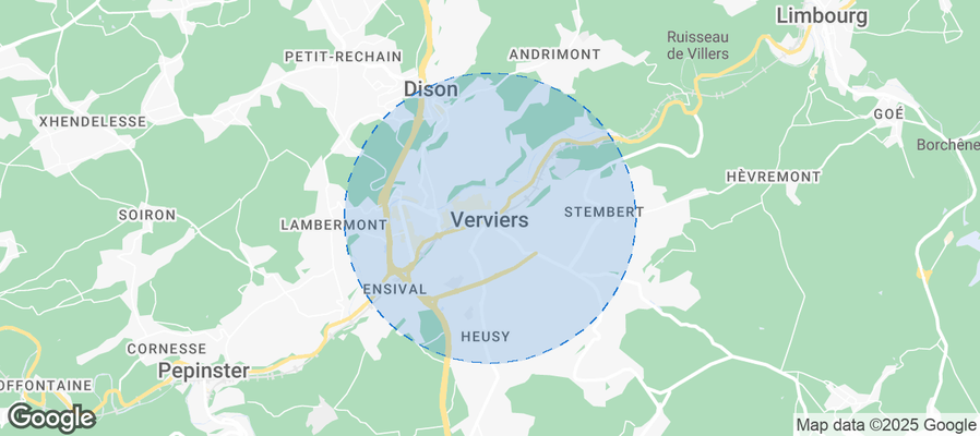 Map of Airbnb listings in Verviers