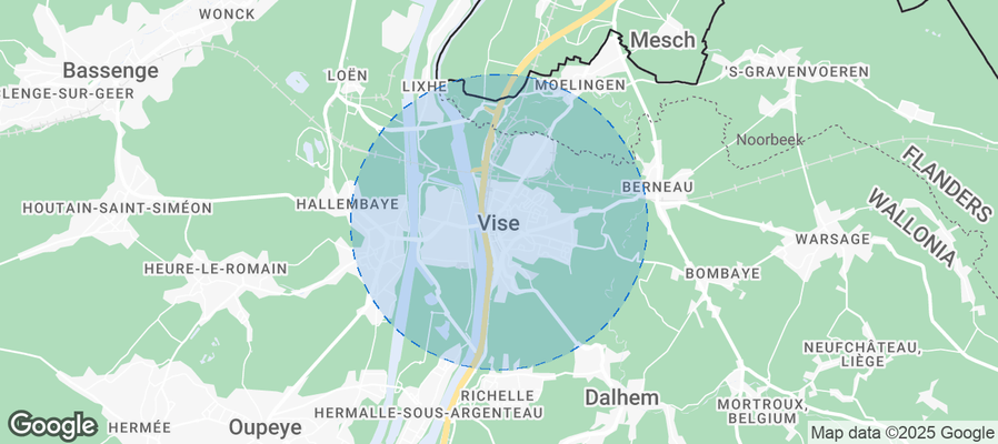 Map of Airbnb listings in Visé