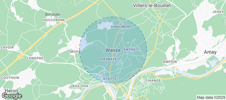 Map of Airbnb listings in Wanze