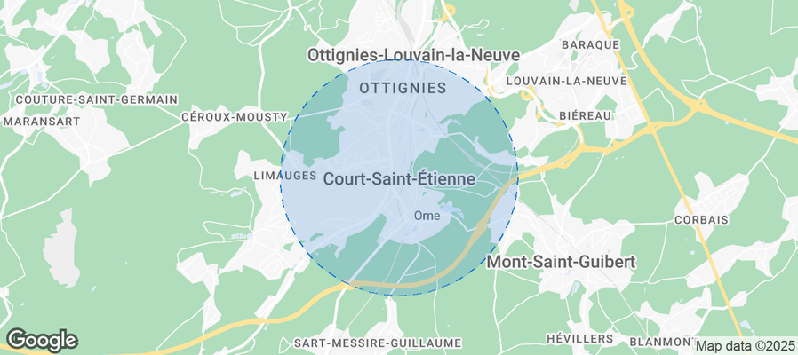 Map of Airbnb listings in Court-Saint-Étienne